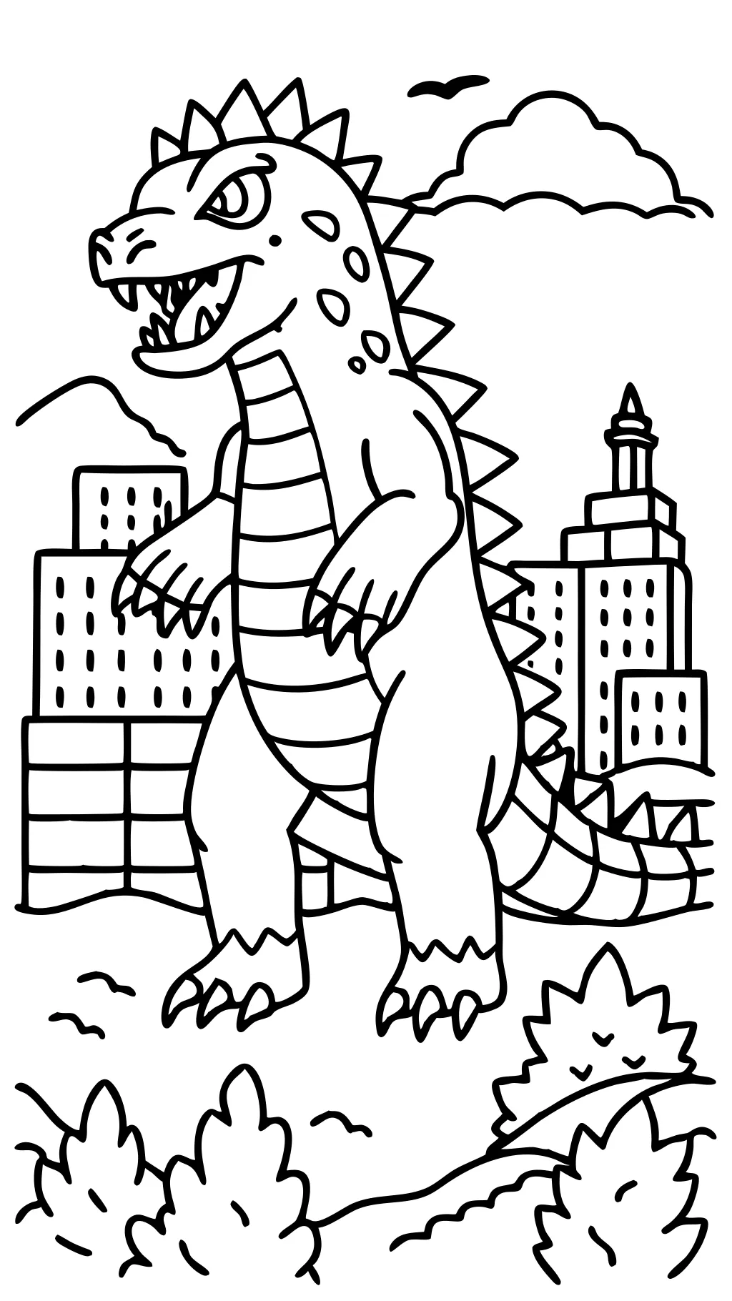 Páginas para colorear de Godzilla gratis